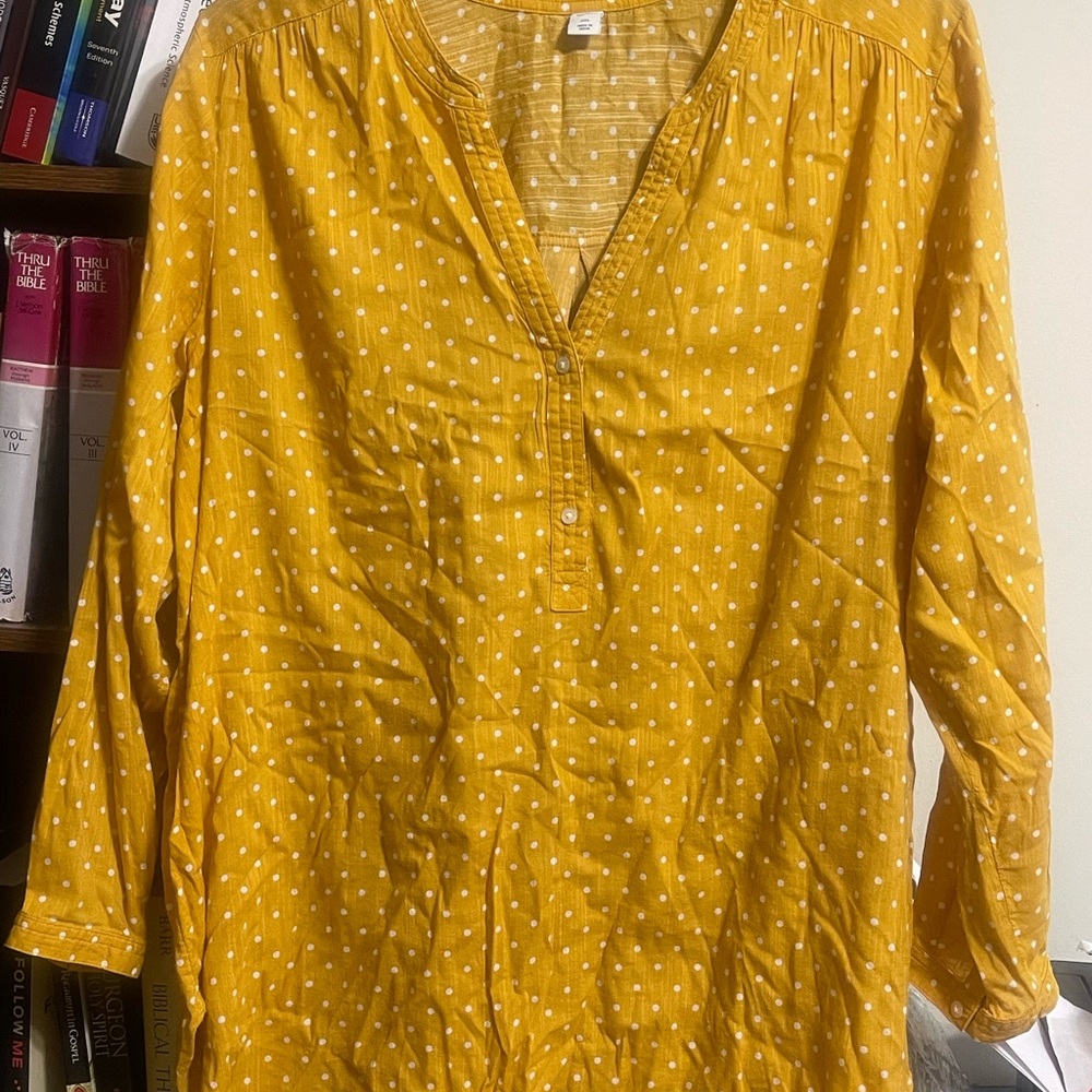 Old Navy Mustard Yellow Polka Dot Tunic